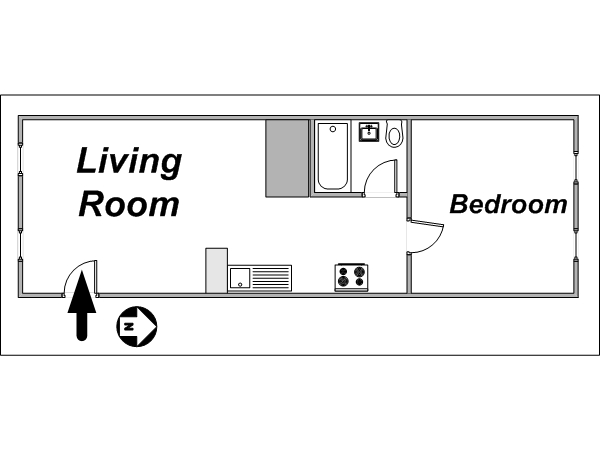 New York 1 Bedroom accommodation - layout  (NY-12944)