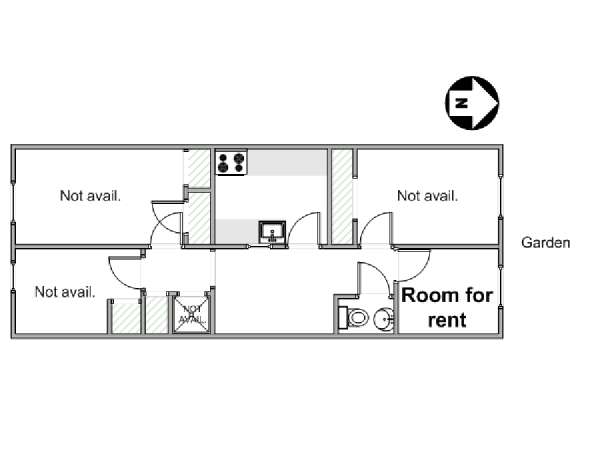 New York 7 Camere da letto affitto bed breakfast - piantina approssimativa dell' appartamento  (NY-14010)