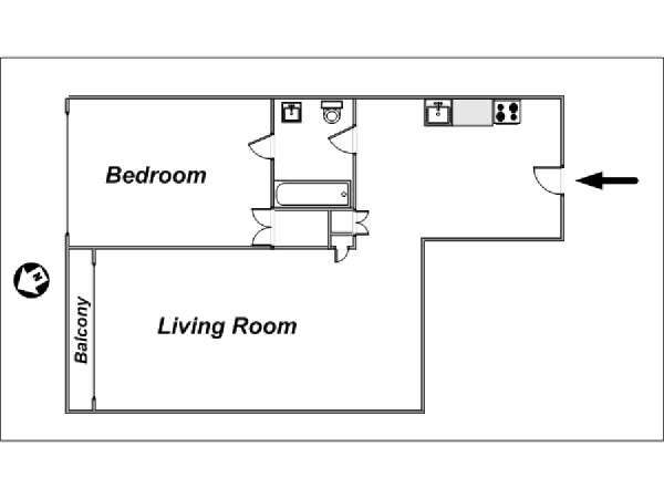 New York 2 Zimmer wohnungsvermietung - layout  (NY-14069)