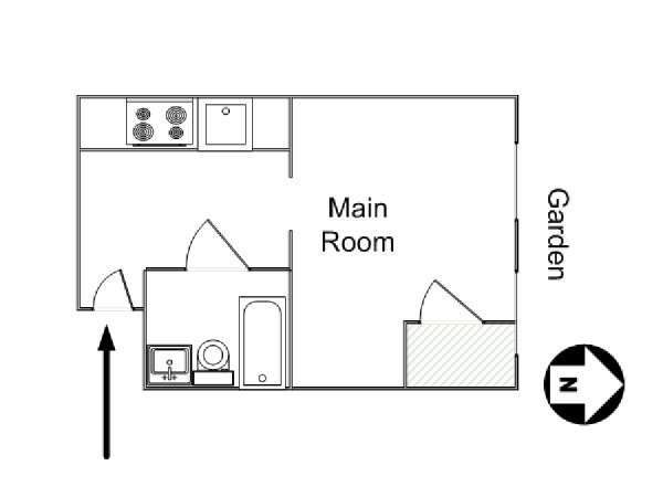 New York Monolocale appartamento casa vacanze - piantina approssimativa dell' appartamento  (NY-14091)