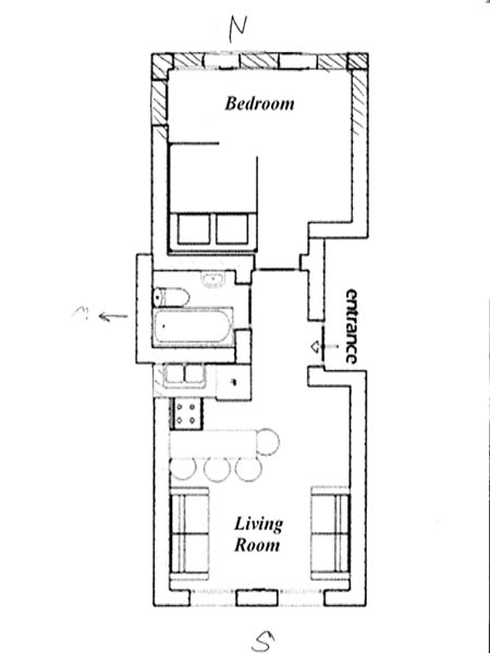 New York 1 Bedroom accommodation - layout  (NY-14099)