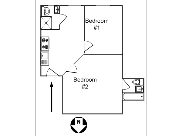 New York 1 Bedroom accommodation - layout  (NY-14104)