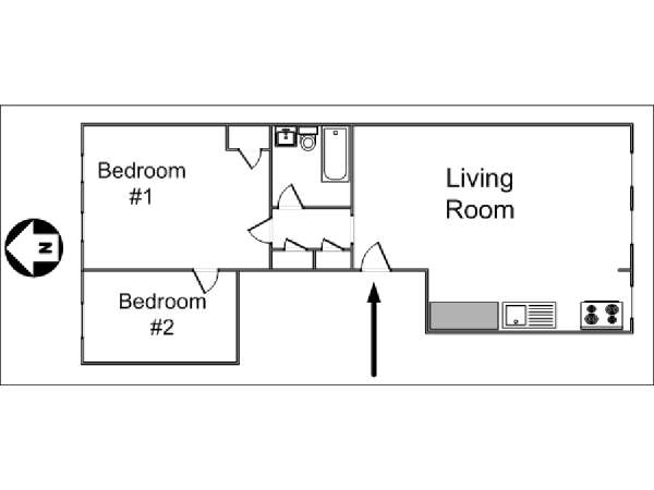 New York 2 Bedroom accommodation - layout  (NY-14110)