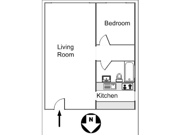 New York 1 Bedroom apartment - apartment layout (NY-14130)