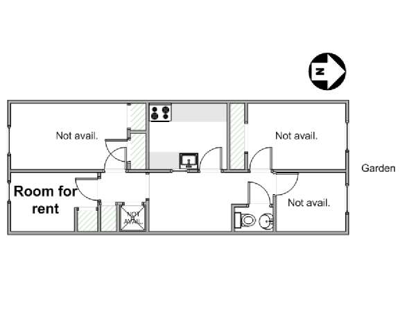 New York T8 appartement bed breakfast - plan schématique  (NY-14137)