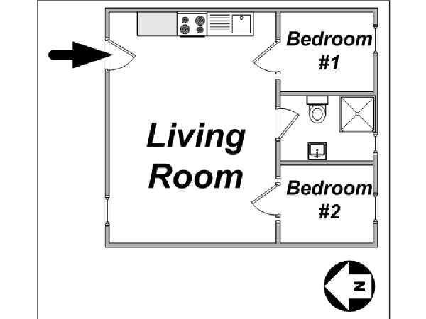 New York T3 appartement location vacances - plan sch&eacute;matique  (NY-14141)