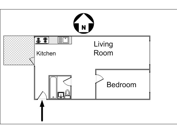 New York 1 Bedroom accommodation - layout  (NY-14154)