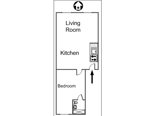 Nueva York 1 Dormitorio apartamento - esquema  (NY-14167)
