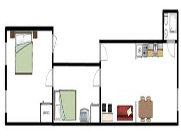 New York 2 Bedroom accommodation - layout  (NY-14214)