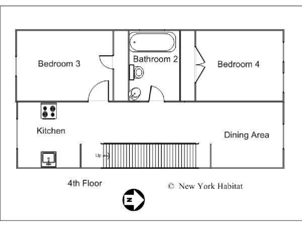 New York 7 Camere da letto stanza in affitto - piantina approssimativa dell' appartamento 2 (NY-14219)
