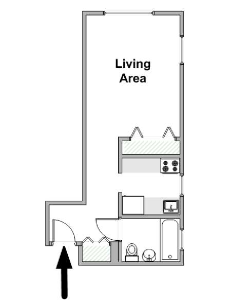 New York Monolocale appartamento - piantina approssimativa dell' appartamento  (NY-14221)