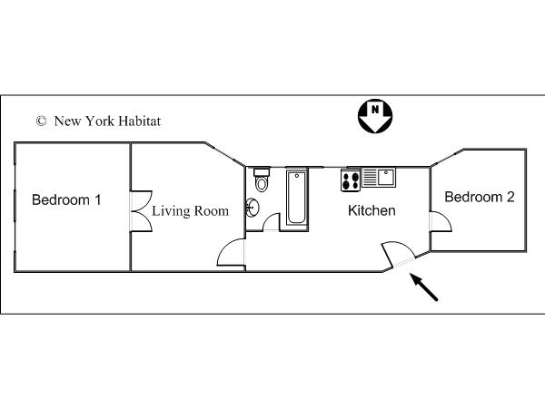 New York T3 appartement location vacances - plan sch&eacute;matique  (NY-14243)