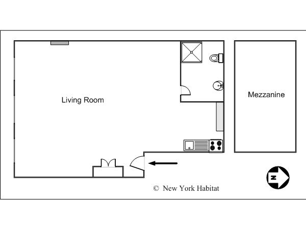 New York Studio T1 appartement location vacances - plan schématique (NY-14251) New York Studio T1 appartement location vacances - plan schématique (NY-14251)