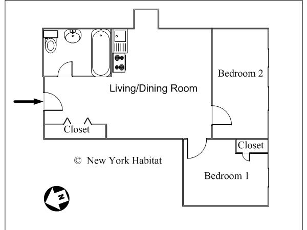 Nueva York 2 Dormitorios piso para compartir - esquema  (NY-14261)