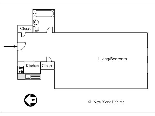 New York Studio T1 logement location appartement - plan schématique (NY-14271) New York Studio T1 logement location appartement - plan schématique (NY-14271)