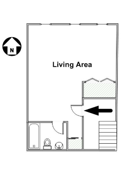 New York Monolocale affitto bed breakfast - piantina approssimativa dell' appartamento  (NY-14276)