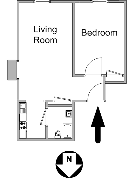 New York T2 logement location appartement - plan sch&eacute;matique  (NY-14278)