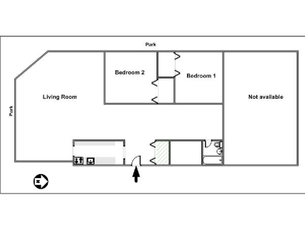 New York T4 appartement colocation - plan schématique  (NY-14282)