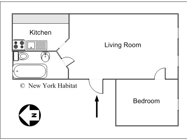 New York 2 Zimmer wohnungsvermietung - layout  (NY-14289)