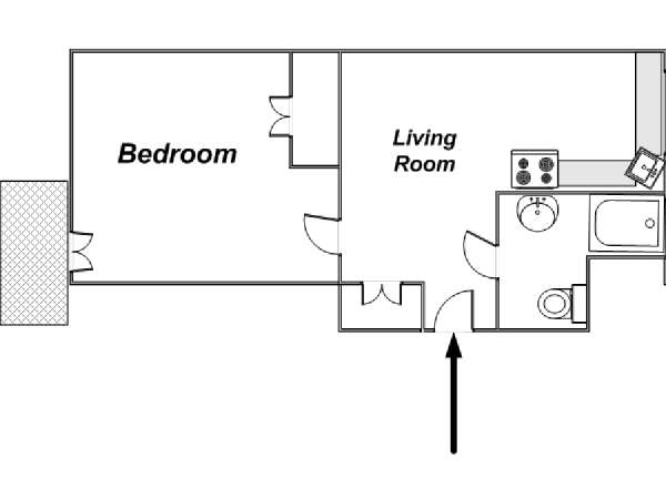 New York 1 Bedroom apartment - apartment layout  (NY-14301)