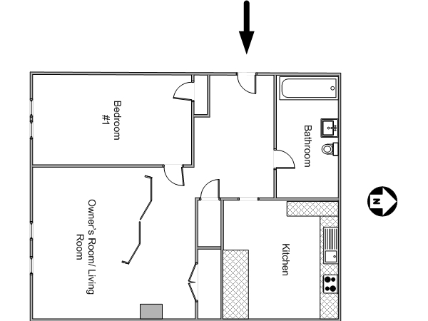 New York 2 Zimmer wohngemeinschaft - layout  (NY-14308)