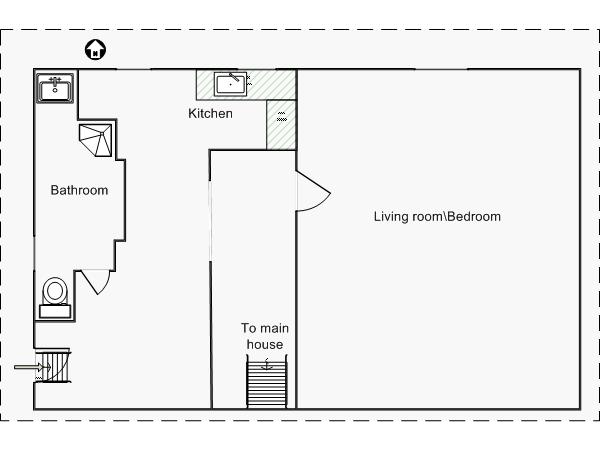 New York Monolocale - Triplex appartamento casa vacanze - piantina approssimativa dell' appartamento  (NY-14310)