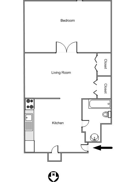 Nueva York 1 Dormitorio alojamiento - esquema  (NY-14325)