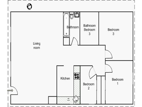 New York 2 Zimmer wohngemeinschaft - layout (NY-14328) New York 2 Zimmer wohngemeinschaft - layout (NY-14328)