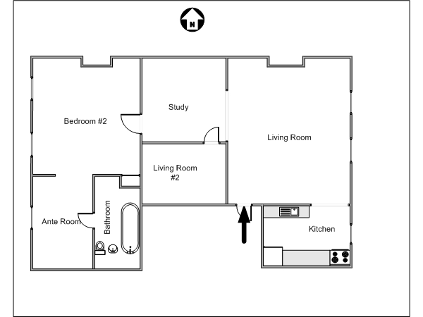 New York 2 Zimmer ferienwohnung - layout  (NY-14345)