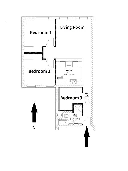 New York T4 logement location appartement - plan schématique (NY-14347) New York T4 logement location appartement - plan schématique (NY-14347)