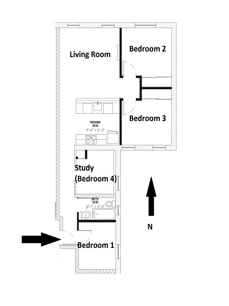New York 4 Zimmer wohnungsvermietung - layout  (NY-14351)