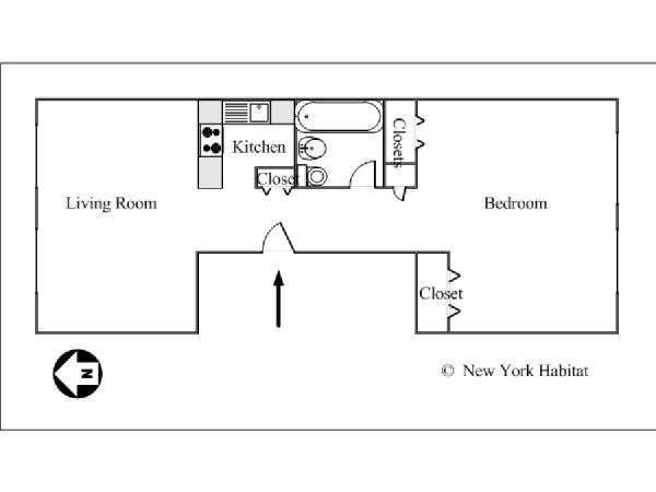New York 1 Bedroom apartment - layout  (NY-14353)