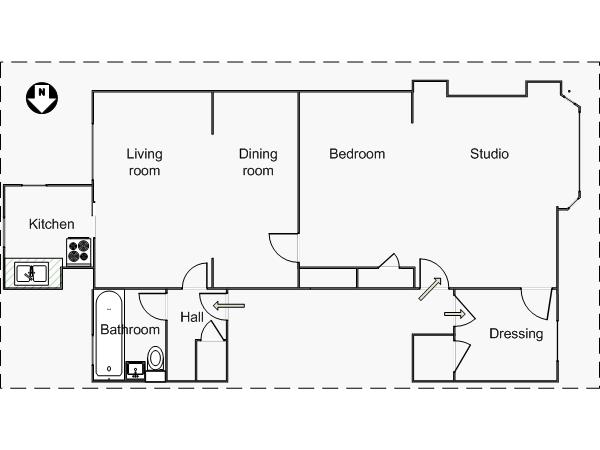 New York T2 logement location appartement - plan sch&eacute;matique  (NY-14357)