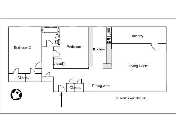 Nueva York 2 Dormitorios piso para compartir - esquema  (NY-14358)