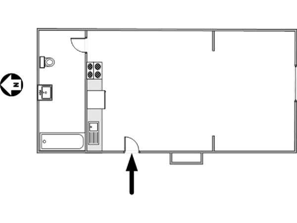 New York Monolocale appartamento - piantina approssimativa dell' appartamento  (NY-14359)