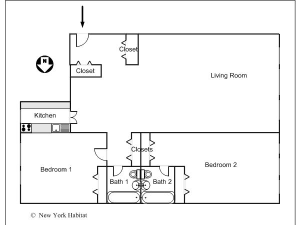 New York 3 Zimmer wohngemeinschaft - layout  (NY-14368)