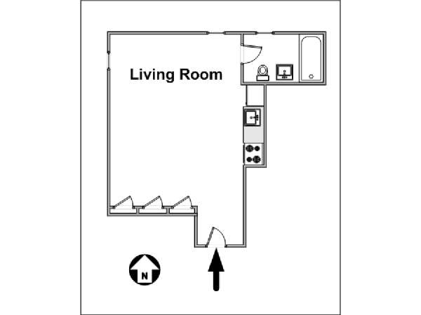 New York Studio apartment - apartment layout (NY-14374) New York Studio apartment - apartment layout (NY-14374)