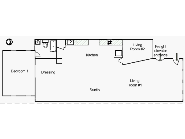 New York 1 Bedroom - Loft accommodation - layout  (NY-14379)