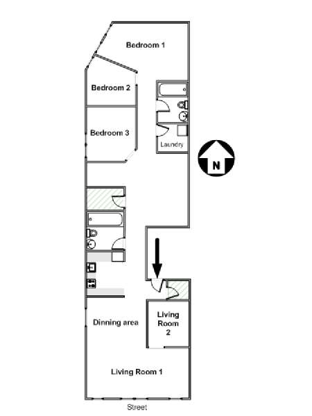 New York T4 - Loft appartement location vacances - plan schématique  (NY-14415)