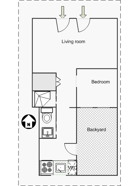 New York 1 Bedroom apartment - layout  (NY-14427)