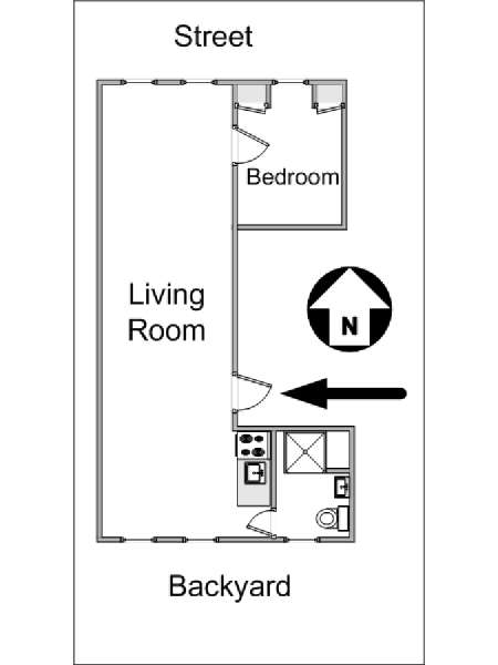 Nueva York 1 Dormitorio apartamento - esquema (NY-14442) Nueva York 1 Dormitorio apartamento - esquema (NY-14442)