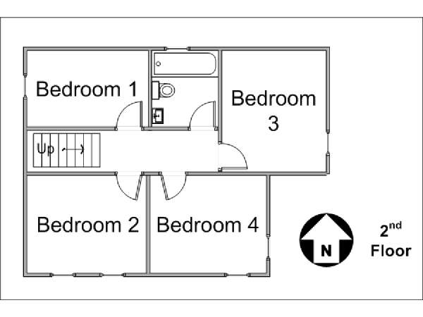 New York 4 Bedroom - Triplex accommodation - apartment layout 1 (NY-14448)