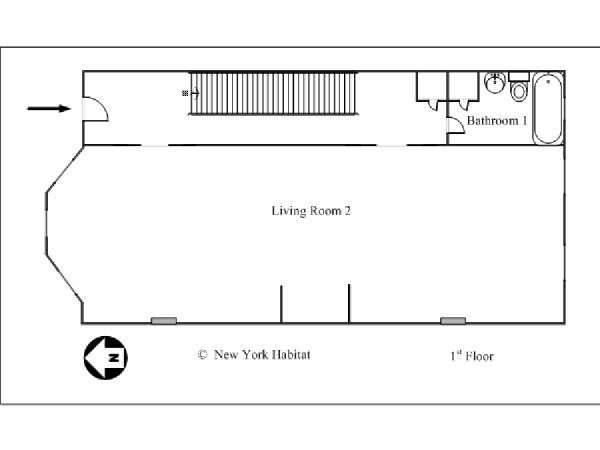 New York 3 Camere da letto - Triplex appartamento casa vacanze - piantina approssimativa dell' appartamento 3 (NY-14461)