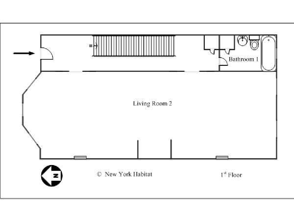 New York T4 - Triplex appartement location vacances - plan sch&eacute;matique 3 (NY-14461)