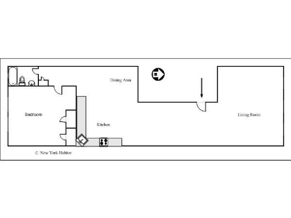 Nueva York 1 Dormitorio apartamento - esquema  (NY-14484)