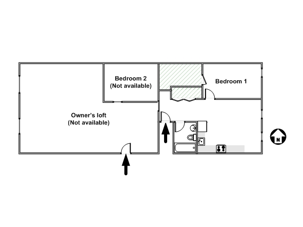 New York 3 Zimmer - Loft wohngemeinschaft - layout  (NY-14538)