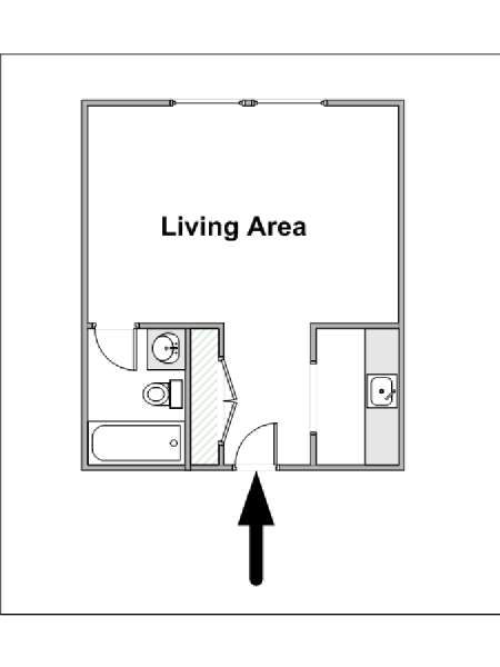 New York Monolocale appartamento casa vacanze - piantina approssimativa dell' appartamento  (NY-14539)
