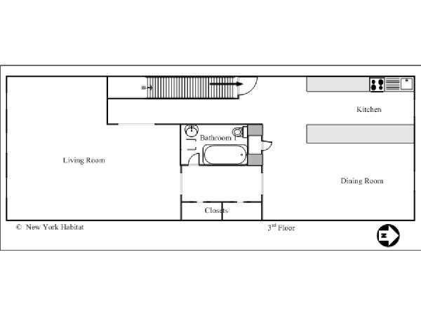 New York 4 Zimmer - Duplex wohnungsvermietung - layout 1 (NY-14590)