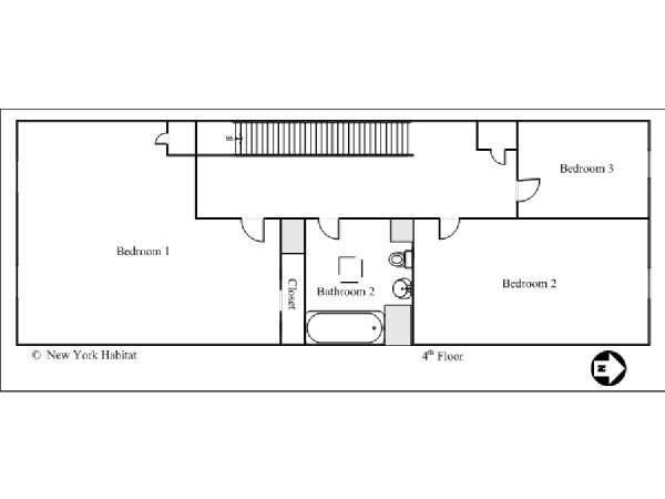 New York 4 Zimmer - Duplex wohnungsvermietung - layout 2 (NY-14590)