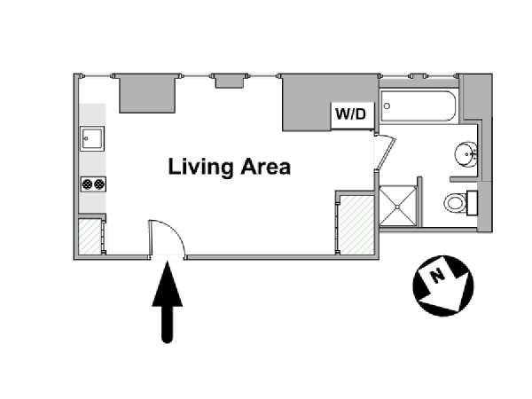 New York Studio apartment - apartment layout  (NY-14606)